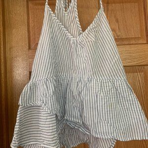 Lightweight Striped Open Back Tank